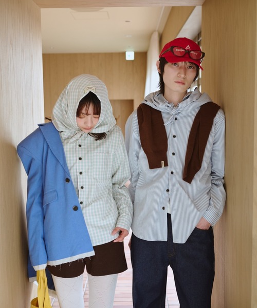 common gull products.（コモンガルプロダクツ）の「くすぐる風に備えてスカーフとシャツを（シャツ/ブラウス・レディース・ミント/ピンク/サックスブルー系・SMALL/MEDIUM/LARGE）」の18枚目の写真