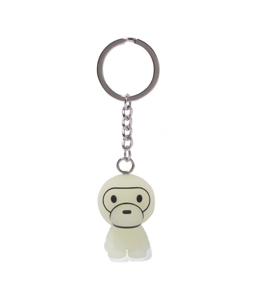 A BATHING APE(アベイシングエイプ)の「GLOW IN THE DARK BABY MILO KEYCHAIN(キーホルダー・メンズ・グリーン・FREE)」の1枚目の写真