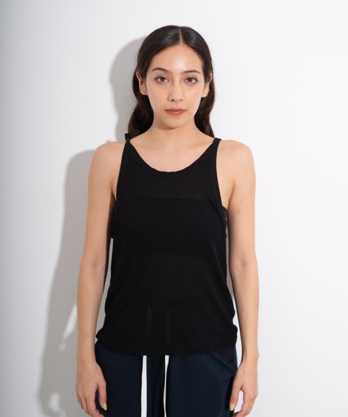 CAROUSE LAMBRA(ケラウズランブラ)の「DOT CAMISOLE COTTON NYLON(キャミソール・レディース・ナチュラル/ブラック・FREE)」の2枚目の写真