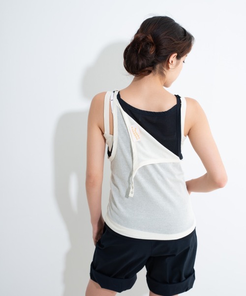 CAROUSE LAMBRA(ケラウズランブラ)の「DOT CAMISOLE COTTON NYLON(キャミソール・レディース・ナチュラル/ブラック・FREE)」の6枚目の写真