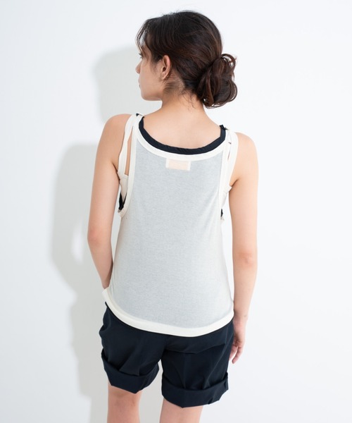 CAROUSE LAMBRA(ケラウズランブラ)の「DOT CAMISOLE COTTON NYLON(キャミソール・レディース・ナチュラル/ブラック・FREE)」の5枚目の写真