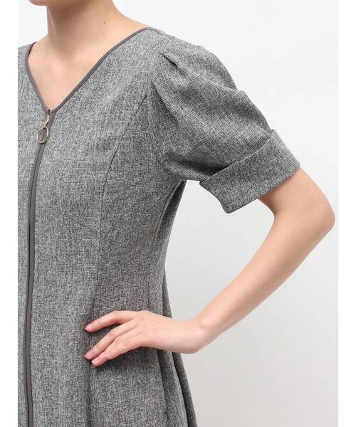 LAGUNAMOON(ラグナムーン)の「フロントジップVネックフレアワンピース(ワンピース・レディース・ライトブルー/ブラック/アイボリー・MEDIUM/SMALL)」の22枚目の写真