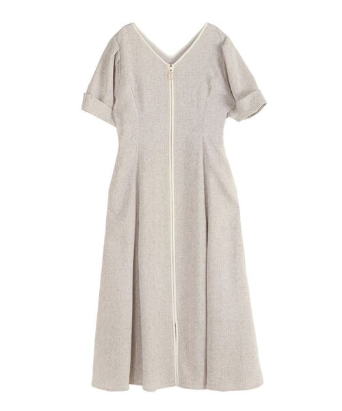 LAGUNAMOON(ラグナムーン)の「フロントジップVネックフレアワンピース 【夏服】【オフィスカジュアル】【半袖】(ワンピース・レディース・ライトブルー/ブラック/アイボリー・MEDIUM/SMALL)」の5枚目の写真