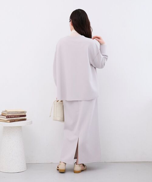 le.coeur blanc（ルクールブラン）の「カットジョーゼットカーデ（カーディガン/ボレロ・レディース・ライトグレー/オフホワイト/ネイビー・38）」の4枚目の写真