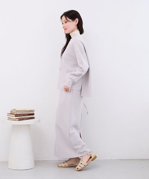 le.coeur blanc（ルクールブラン）の「カットジョーゼットカーデ（カーディガン/ボレロ・レディース・ライトグレー/オフホワイト/ネイビー・38）」の5枚目の写真