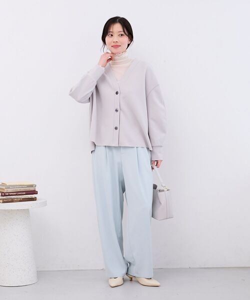 le.coeur blanc（ルクールブラン）の「カットジョーゼットカーデ（カーディガン/ボレロ・レディース・ライトグレー/オフホワイト/ネイビー・38）」の8枚目の写真