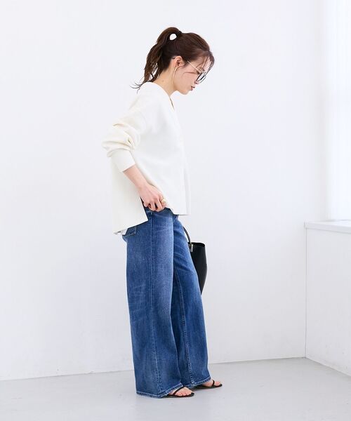 le.coeur blanc（ルクールブラン）の「カットジョーゼットカーデ（カーディガン/ボレロ・レディース・ライトグレー/オフホワイト/ネイビー・38）」の15枚目の写真