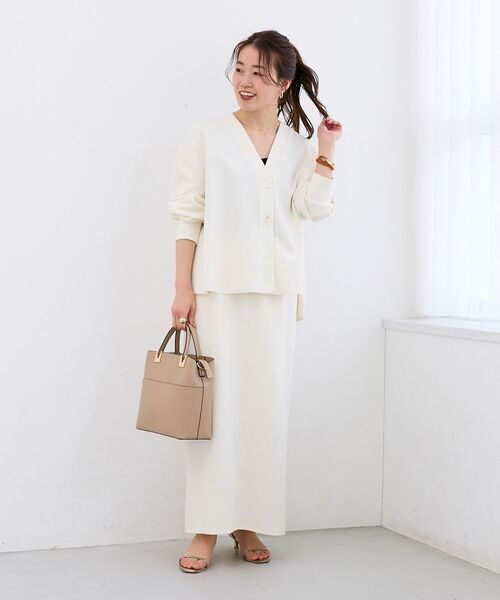 le.coeur blanc（ルクールブラン）の「カットジョーゼットカーデ（カーディガン/ボレロ・レディース・ライトグレー/オフホワイト/ネイビー・38）」の22枚目の写真