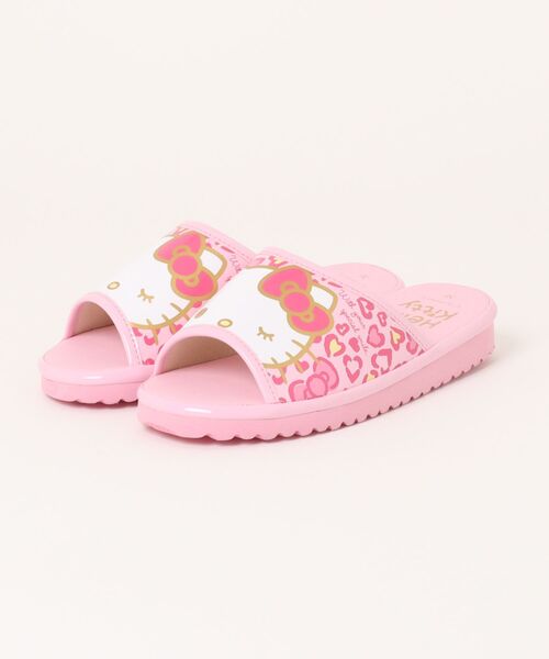 VIBGYOR(ヴィブジョー)の「【Sanrio】KTハート&ヒョウ レディスコンフォートサンダル SA4252(MA)(サンダル・レディース・ゴールド/ブラック/ピンク/ホワイト・M/LL/L)」の1枚目の写真