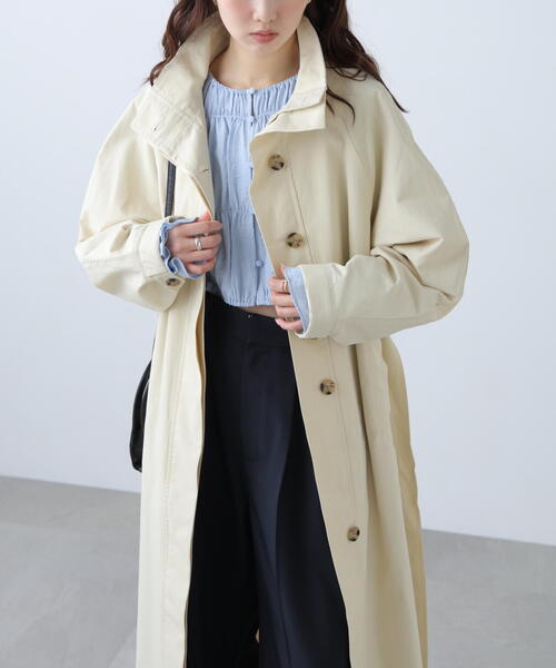 FREE'S MART（フリーズマート）の「スタンドカラーロングトレンチコート（トレンチコート・レディース・ホワイト/ベージュ/ネイビー・SMALL/MEDIUM）」の5枚目の写真