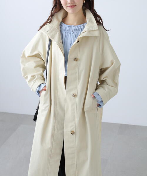 FREE'S MART（フリーズマート）の「スタンドカラーロングトレンチコート（トレンチコート・レディース・ホワイト/ベージュ/ネイビー・SMALL/MEDIUM）」の6枚目の写真