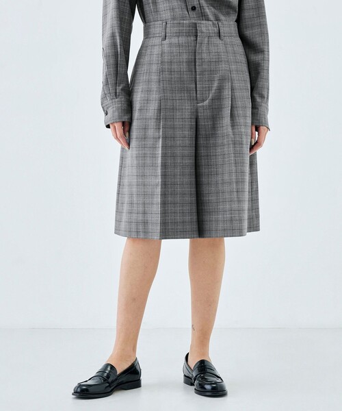 EDITION（エディション）の「Super120'sウォッシャブルウール タックショートパンツ（その他パンツ・レディース・グリーン/ブラック/グレー系その他2・36/34）」の5枚目の写真