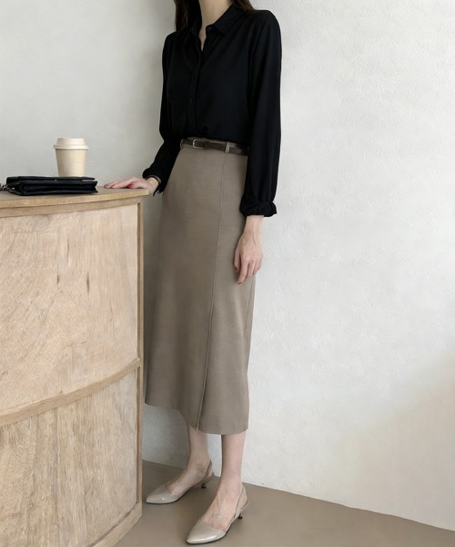 Miniministore(ミニミニストア)の「シャツブラウス 隠しボタン ブラウス長袖(シャツ/ブラウス・レディース・ホワイト/ブルーグリーン/ブラック/ライトベージュ/ピンク・FREE)」の13枚目の写真