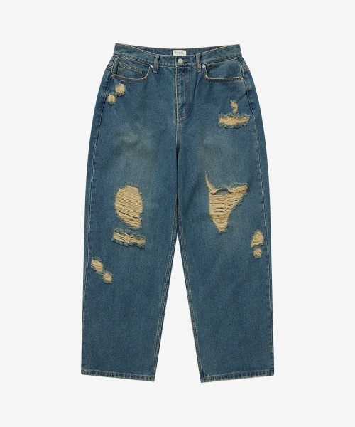 COVERNAT（カバーナット）の「[SOOBIN着用] RING-SPUN WIDE DENIM PANTS（デニムパンツ・メンズ・ブラック/ダークインディゴブルー/ライトインディゴブルー/ブルーグリーン・X-SMALL/SMALL/MEDIUM/LARGE/X-LARGE）」の4枚目の写真