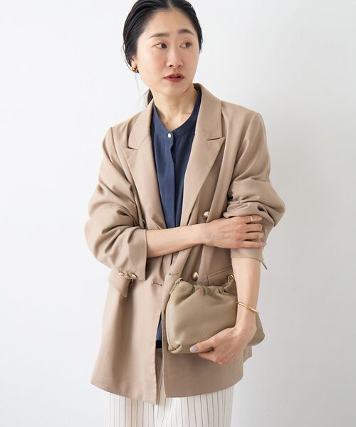 le.coeur blanc（ルクールブラン）の「ダブルブレストジャケット（テーラードジャケット・レディース・ベージュ/ネイビー・36/38）」の17枚目の写真