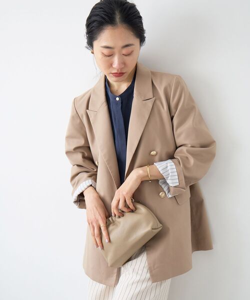 le.coeur blanc（ルクールブラン）の「ダブルブレストジャケット（テーラードジャケット・レディース・ベージュ/ネイビー・36/38）」の18枚目の写真