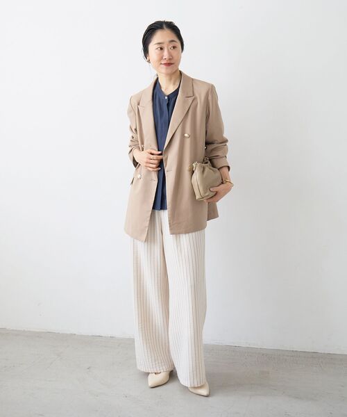 le.coeur blanc（ルクールブラン）の「ダブルブレストジャケット（テーラードジャケット・レディース・ベージュ/ネイビー・36/38）」の19枚目の写真