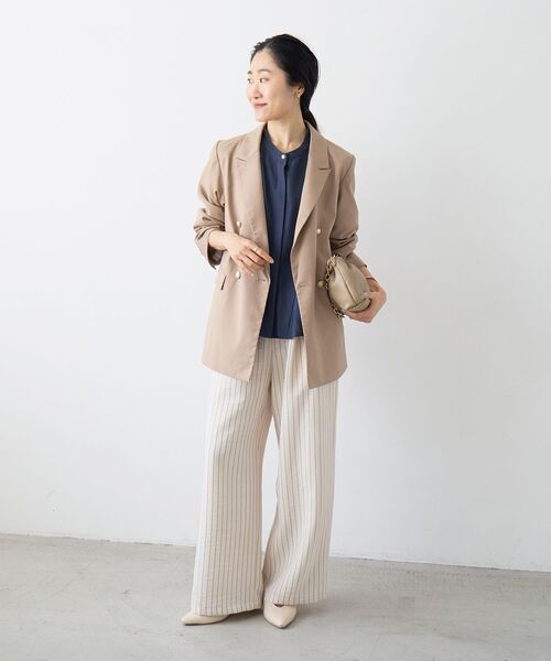 le.coeur blanc（ルクールブラン）の「ダブルブレストジャケット（テーラードジャケット・レディース・ベージュ/ネイビー・36/38）」の20枚目の写真