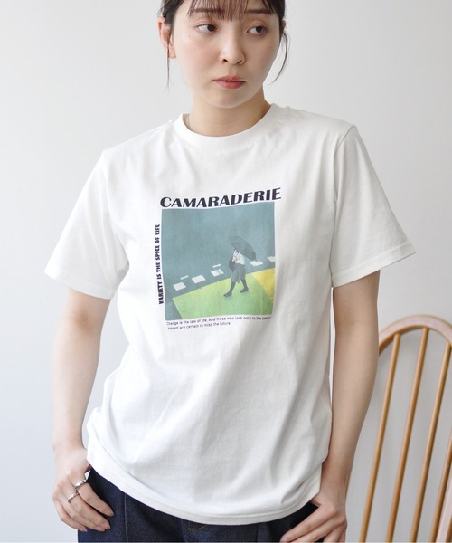 Meli rich（メリーリッチ）の「カラーフォトプリントコンパクトＴ（Tシャツ/カットソー・レディース・ホワイト系その他/ホワイト系その他2/ブラック/ホワイト系その他3・FREE）」の6枚目の写真