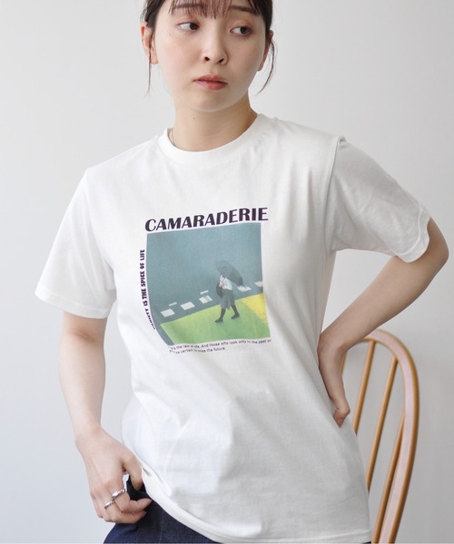 Meli rich（メリーリッチ）の「カラーフォトプリントコンパクトＴ（Tシャツ/カットソー・レディース・ホワイト系その他/ホワイト系その他2/ブラック/ホワイト系その他3・FREE）」の7枚目の写真