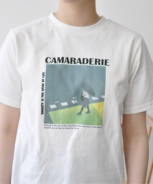 Meli rich（メリーリッチ）の「カラーフォトプリントコンパクトＴ（Tシャツ/カットソー・レディース・ホワイト系その他/ホワイト系その他2/ブラック/ホワイト系その他3・FREE）」の10枚目の写真