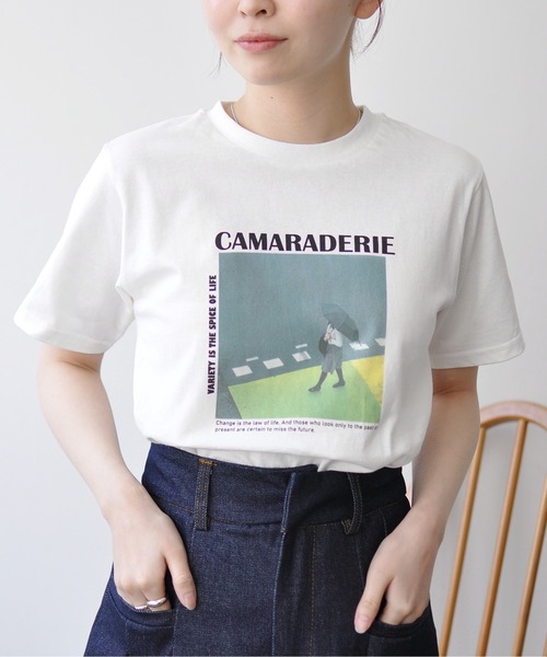 Meli rich（メリーリッチ）の「カラーフォトプリントコンパクトＴ（Tシャツ/カットソー・レディース・ホワイト系その他/ホワイト系その他2/ブラック/ホワイト系その他3・FREE）」の11枚目の写真