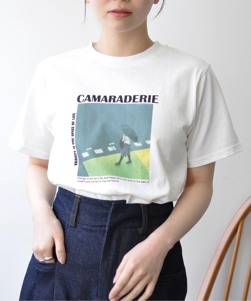 Meli rich（メリーリッチ）の「カラーフォトプリントコンパクトＴ（Tシャツ/カットソー・レディース・ホワイト系その他/ホワイト系その他2/ブラック/ホワイト系その他3・FREE）」の12枚目の写真