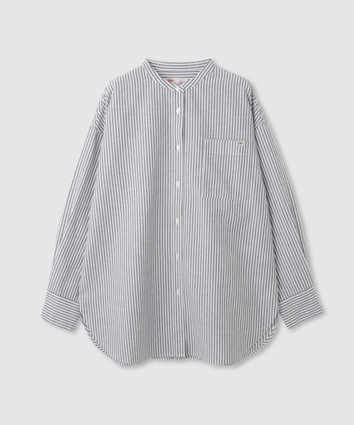 NAVY（ネイビー）の「NAVY　リネンブレンドバンドカラールーズシャツ（シャツ/ブラウス・レディース・ネイビー/ベージュ/ブルー・M/L）」の12枚目の写真