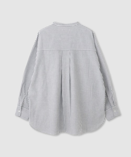 NAVY（ネイビー）の「NAVY　リネンブレンドバンドカラールーズシャツ（シャツ/ブラウス・レディース・ネイビー/ベージュ/ブルー・M/L）」の15枚目の写真