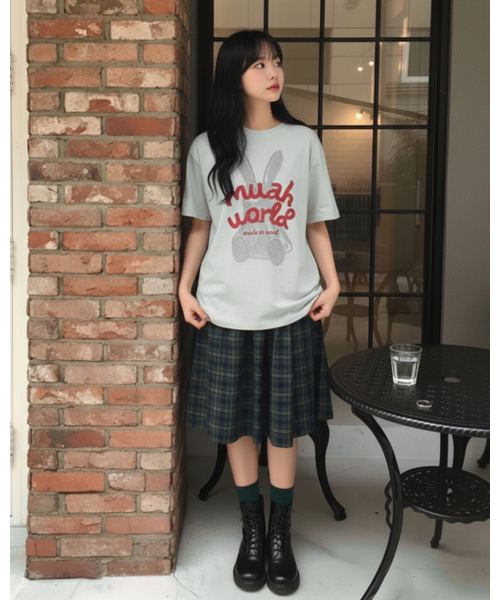 muahmuah（ムーアムーア）の「レビットムア レグラン半袖Tシャツ [3色]（Tシャツ/カットソー・レディース・アイボリー/ブラック/ミント・FREE）」の22枚目の写真
