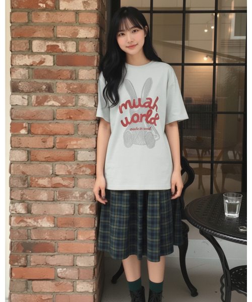 muahmuah（ムーアムーア）の「レビットムア レグラン半袖Tシャツ [3色]（Tシャツ/カットソー・レディース・アイボリー/ブラック/ミント・FREE）」の21枚目の写真