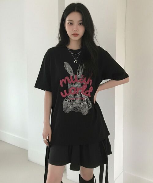 muahmuah（ムーアムーア）の「レビットムア レグラン半袖Tシャツ [3色]（Tシャツ/カットソー・レディース・アイボリー/ブラック/ミント・FREE）」の16枚目の写真