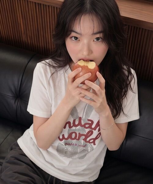 muahmuah（ムーアムーア）の「レビットムア レグラン半袖Tシャツ [3色]（Tシャツ/カットソー・レディース・アイボリー/ブラック/ミント・FREE）」の11枚目の写真