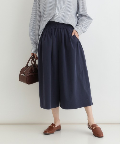 Right-on（ライトオン）の「【HONEYSUCKLE ROSE】シャーリングウエストパンツ (スカート見え / クロップド丈 / サイドポケット)（その他パンツ・レディース・ブラック/カーキブラウン/ネイビー・L/M）」の13枚目の写真