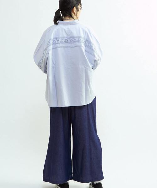 CONVERSE TOKYO(コンバーストウキョウ)の「STAR★ LACE OVERSIZED SHIRT(シャツ/ブラウス・レディース・サックスブルー/ブラック/ホワイト/ピンク・FREE)」の21枚目の写真