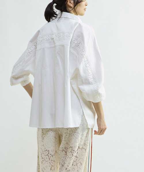 CONVERSE TOKYO(コンバーストウキョウ)の「STAR★ LACE OVERSIZED SHIRT(シャツ/ブラウス・レディース・サックスブルー/ブラック/ホワイト/ピンク・FREE)」の22枚目の写真