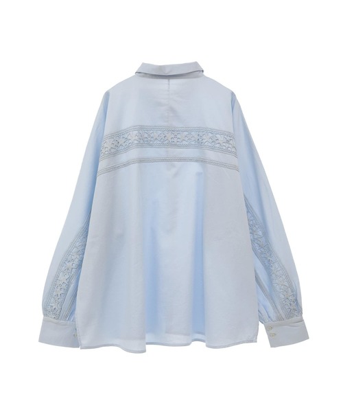 CONVERSE TOKYO(コンバーストウキョウ)の「STAR★ LACE OVERSIZED SHIRT(シャツ/ブラウス・レディース・サックスブルー/ブラック/ホワイト/ピンク・FREE)」の10枚目の写真