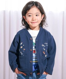 SLAP SLIP | 袖裏ボーダーVネックカーディガン(80~130cm)(カーディガン/ボレロ)