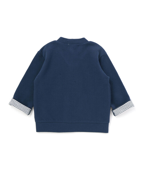 SLAP SLIP（スラップスリップ）の「袖裏ボーダーVネックカーディガン(80~130cm)（カーディガン/ボレロ・キッズ・グレー系その他/ネイビー・80ｃｍ/90cm/110cm/100cm/130cm/120cm）」の8枚目の写真