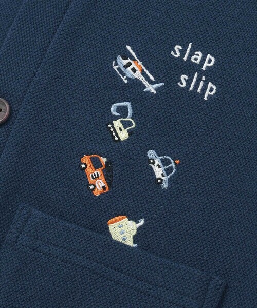 SLAP SLIP（スラップスリップ）の「袖裏ボーダーVネックカーディガン(80~130cm)（カーディガン/ボレロ・キッズ・グレー系その他/ネイビー・80ｃｍ/90cm/110cm/100cm/130cm/120cm）」の11枚目の写真