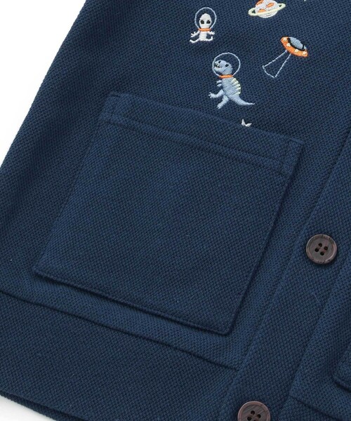 SLAP SLIP（スラップスリップ）の「袖裏ボーダーVネックカーディガン(80~130cm)（カーディガン/ボレロ・キッズ・グレー系その他/ネイビー・80ｃｍ/90cm/110cm/100cm/130cm/120cm）」の12枚目の写真