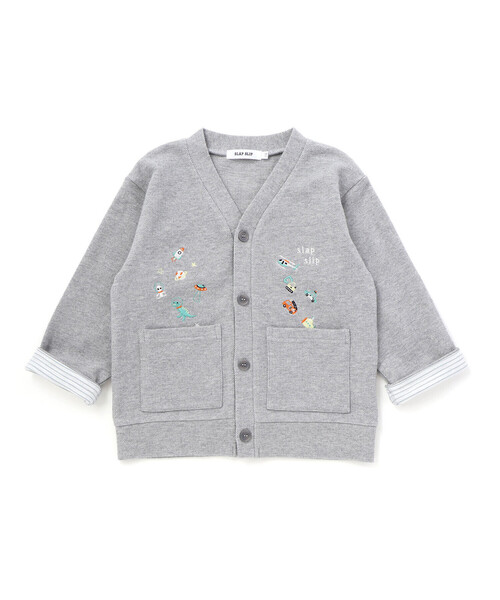 SLAP SLIP（スラップスリップ）の「袖裏ボーダーVネックカーディガン(80~130cm)（カーディガン/ボレロ・キッズ・グレー系その他/ネイビー・80ｃｍ/90cm/110cm/100cm/130cm/120cm）」の17枚目の写真