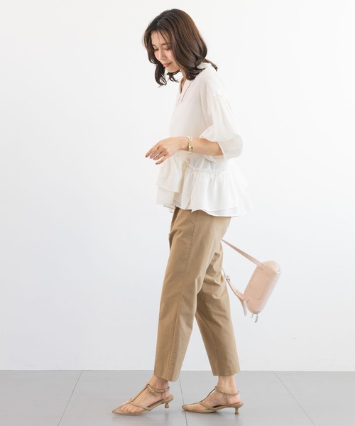 BARNYARDSTORM（バンヤードストーム）の「【『BABALOG』YouTubeご紹介アイテム】BARNYARDSTORM / リネンストレッチスリムパンツ【WEB限定サイズL】＜セットアップ対応＞（その他パンツ・レディース・ベージュ/ブラック・S/L/M）」の18枚目の写真