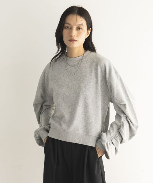 GARAGE OF GOOD CLOTHING（ガレージオブグッドクロージング）の「ミニ裏毛袖ギャザープルオーバー（Tシャツ/カットソー・レディース・グレー系その他/ライトグレー系1・FREE）」の21枚目の写真