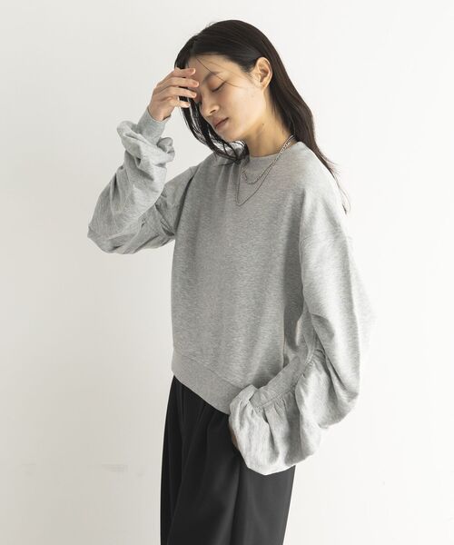 GARAGE OF GOOD CLOTHING（ガレージオブグッドクロージング）の「ミニ裏毛袖ギャザープルオーバー（Tシャツ/カットソー・レディース・グレー系その他/ライトグレー系1・FREE）」の22枚目の写真