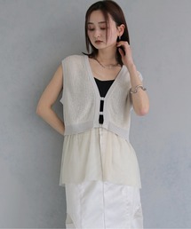 【&g'aime 】チュールレイヤードベスト Layered Tulle Vest