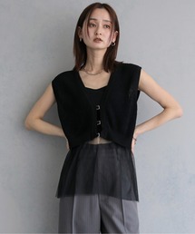 &g'aime | 【&g'aime 】チュールレイヤードベスト Layered Tulle Vest(ニット/セーター)