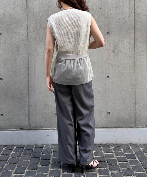 &g'aime(アンジェム)の「【&g'aime 】チュールレイヤードベスト Layered Tulle Vest(ニット/セーター・レディース・アイボリー/ブラック・FREE)」の14枚目の写真