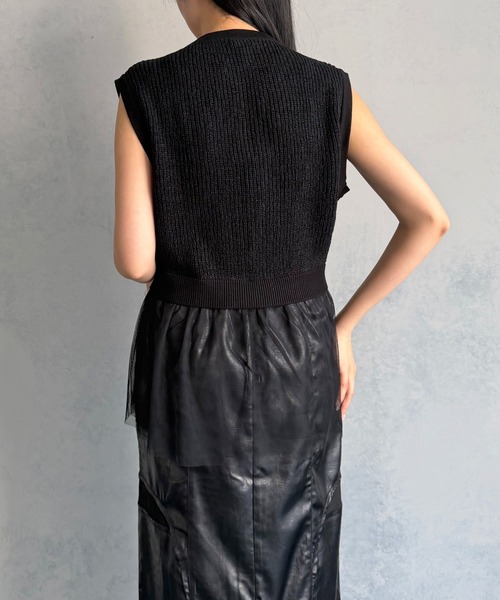 &g'aime(アンジェム)の「【&g'aime 】チュールレイヤードベスト Layered Tulle Vest(ニット/セーター・レディース・アイボリー/ブラック・FREE)」の20枚目の写真