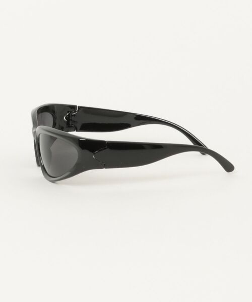 ARCHIVER（アーカイバ）の「【Bz】ラップサングラス Y2K サングラス / ブラックフレーム サイバー 近未来 韓国系 古着MIX トレンドアイウェア ユニセックス(DAY)（サングラス・メンズ・ブラック・FREE）」の5枚目の写真